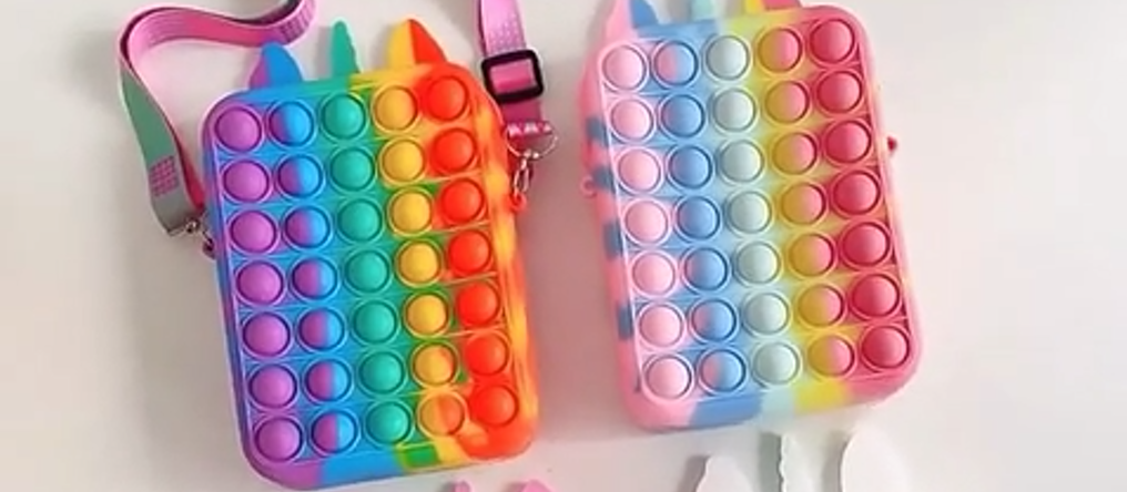 Unicorn sling Pop it Bags for Girls Kids Sling Bags