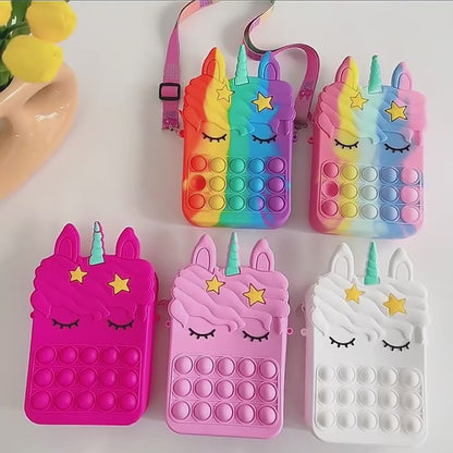Unicorn sling Pop it Bags for Girls Kids Sling Bags