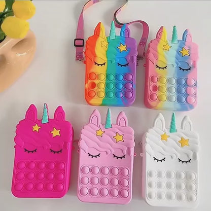 Unicorn sling Pop it Bags for Girls Kids Sling Bags